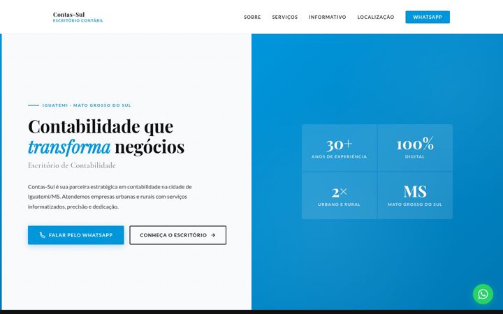 Snimka zaslona za contassulcontabilidade.com.br