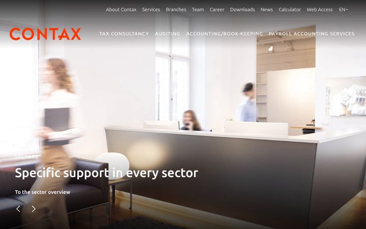 Screenshot of contax.at