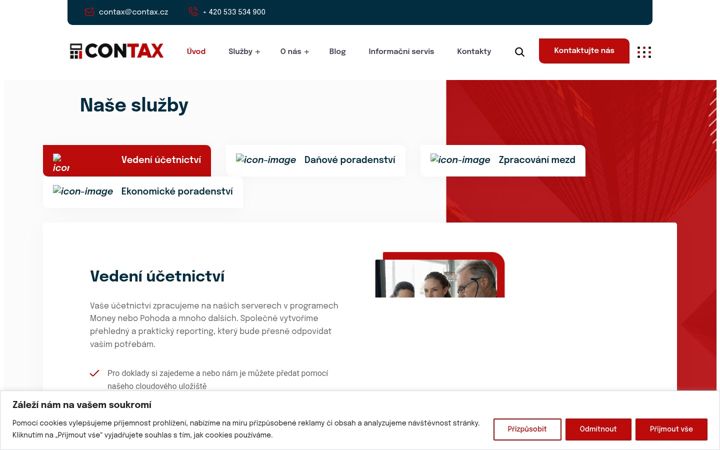 Screenshot van contax.cz