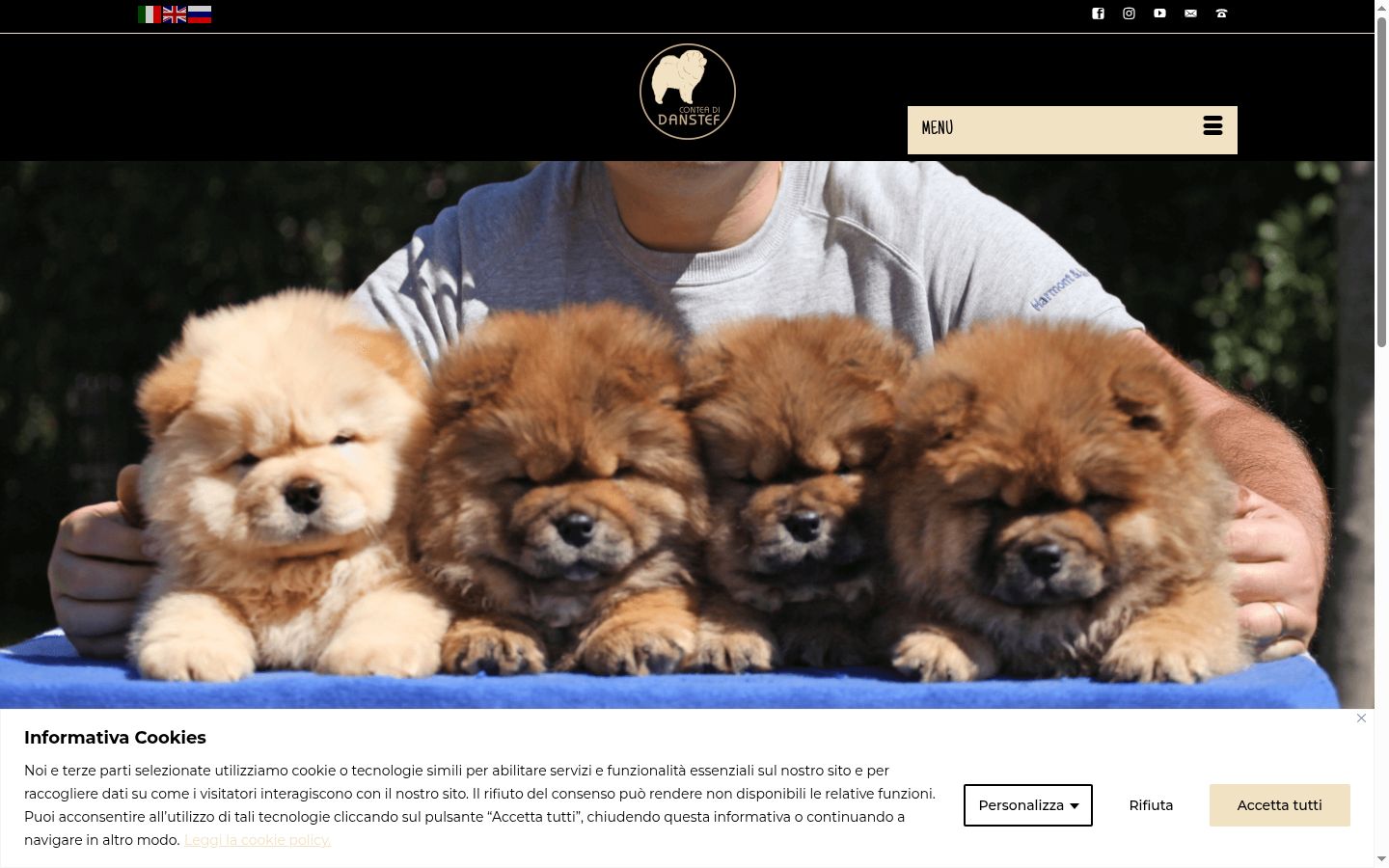 Screenshot del banner di consenso mostrato prima di qualsiasi interazione