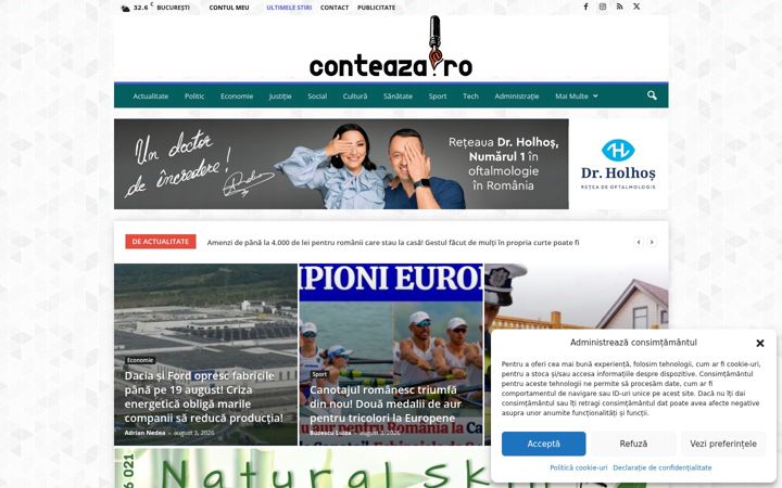Screenshot of conteaza.ro