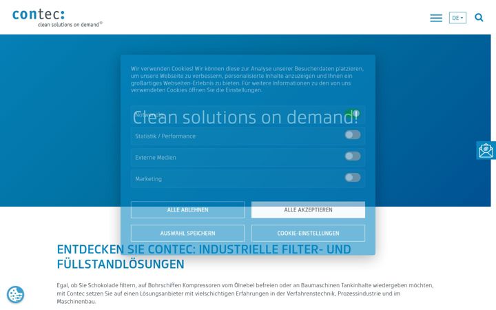 Screenshot of contec-filtration.com