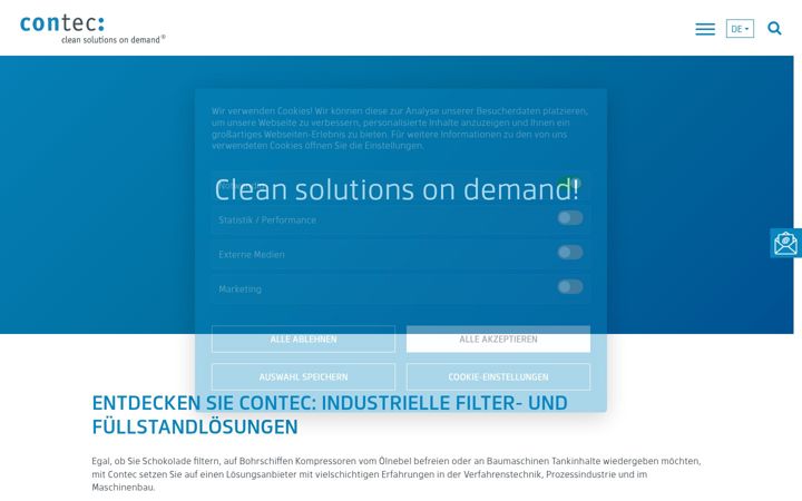 Screenshot of contec-filtration.de