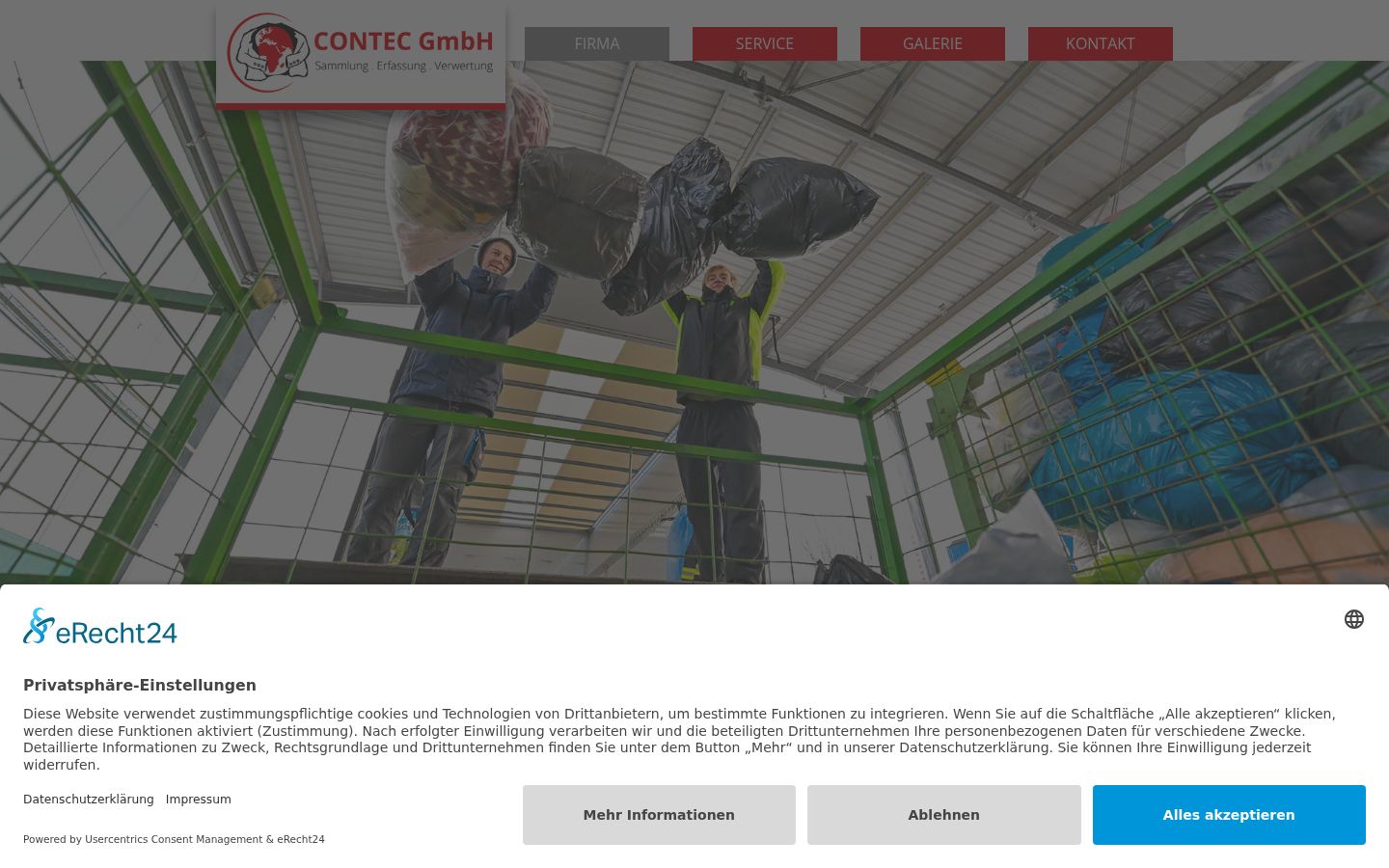 Screenshot of the consent banner shown before any interaction
