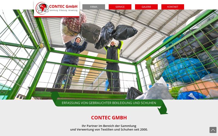 Screenshot of contec-kleidersammlung.de