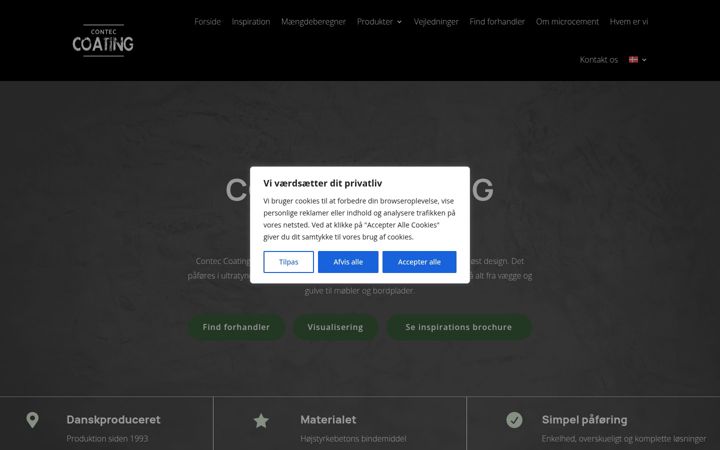 Screenshot of conteccoating.dk