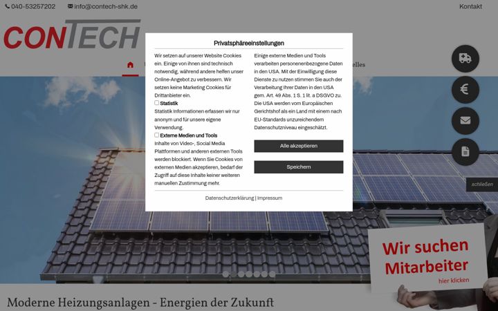 Screenshot of contech-heizung-sanitaer.de