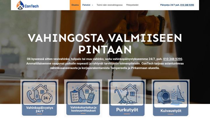 Screenshot of contech.fi