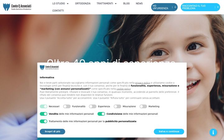 Captura de pantalla de contedentistiassociati.it