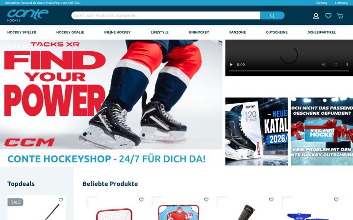Screenshot of contehockeyshop.ch
