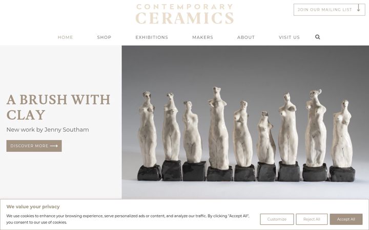 Screenshot of contemporaryceramics.uk