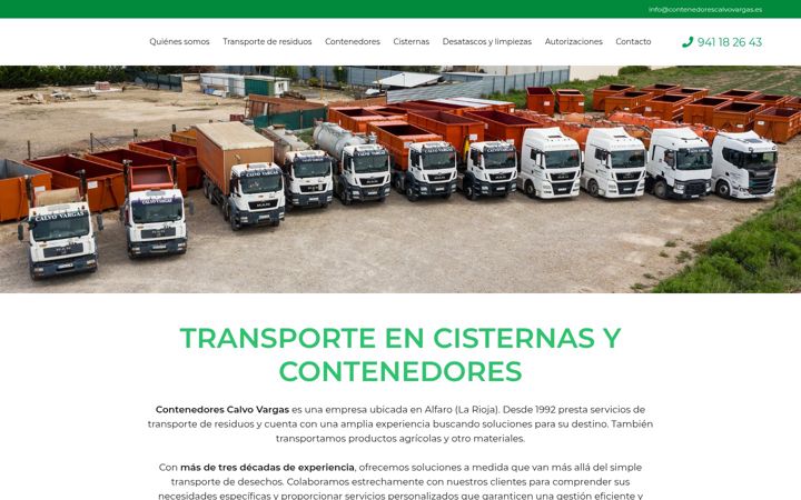 Screenshot of contenedorescalvovargas.es