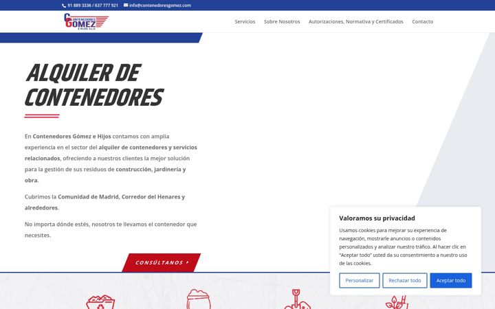 Screenshot of contenedoresgomez.com