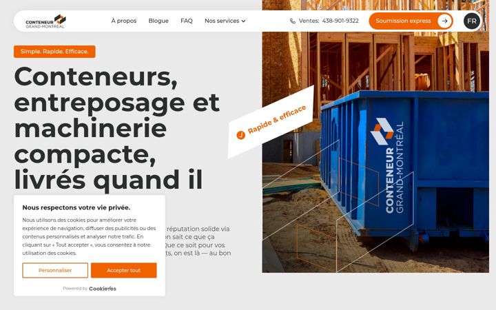 Screenshot of conteneurgrandmontreal.com