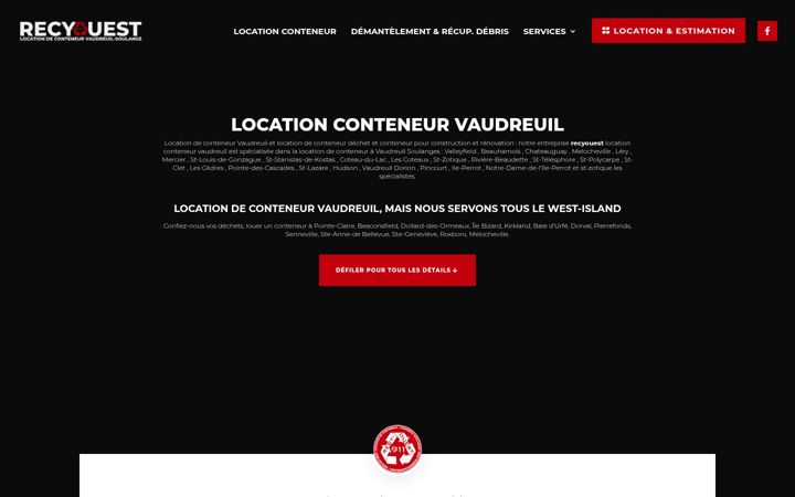 Screenshot of conteneurvaudreuil.com