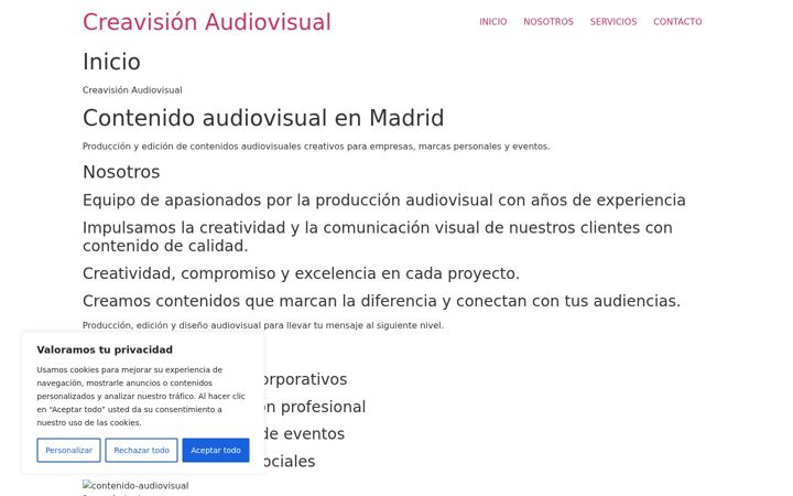 Screenshot of contenidosaudiovisuales.es