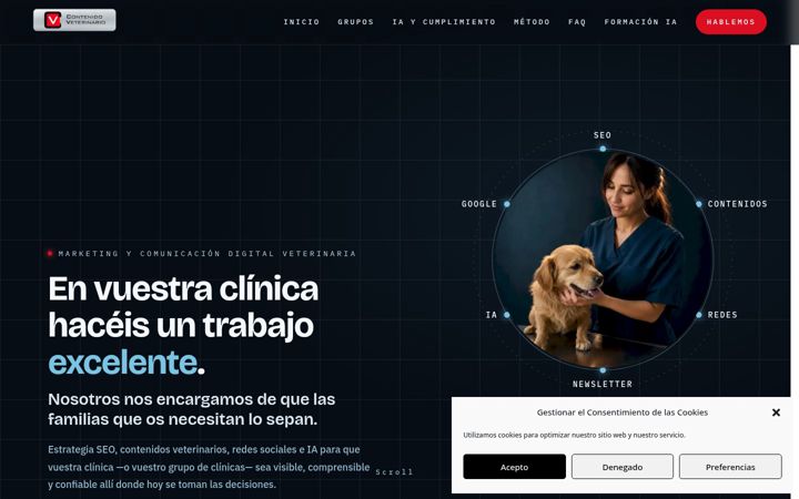 Screenshot of contenidoveterinario.es