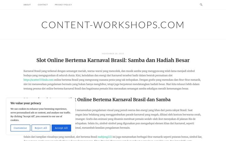 Screenshot of content-workshops.com