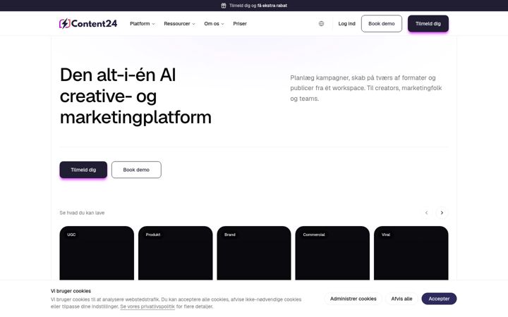 Screenshot of content24.ai
