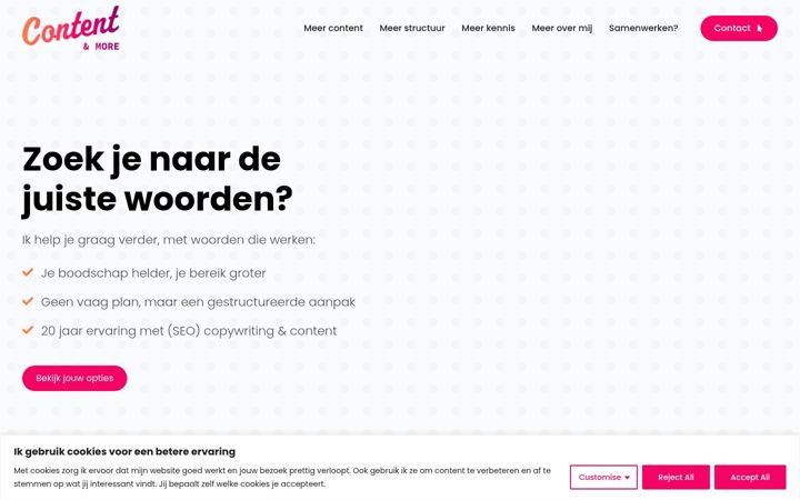 Screenshot of contentandmore.nl