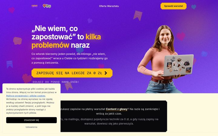 Screenshot of contentbezspiny.pl