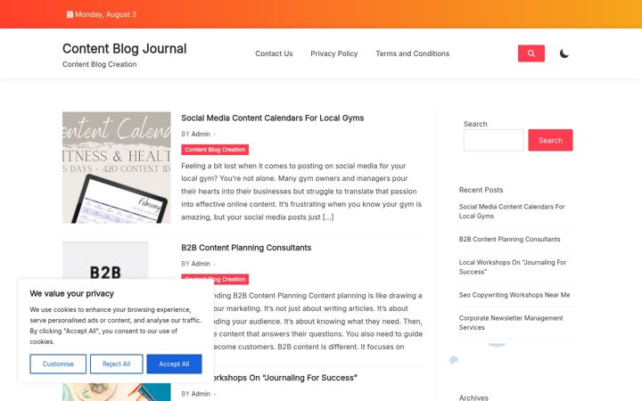 Screenshot of contentblogjournal.com