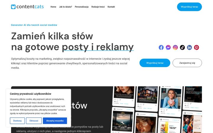 Snímek obrazovky contentcats.pl