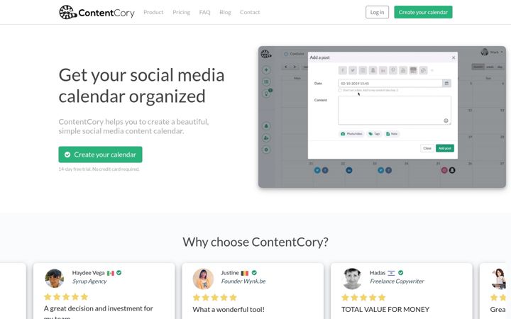 Screenshot of contentcory.com