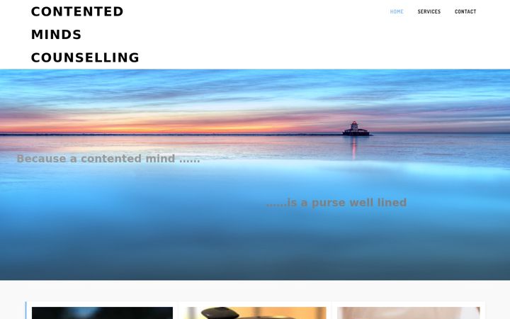Screenshot του contentedmindscounselling.co.uk