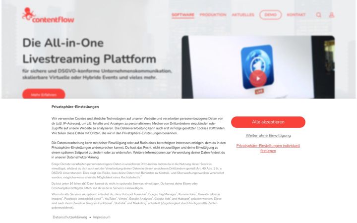 Screenshot of contentflow.de