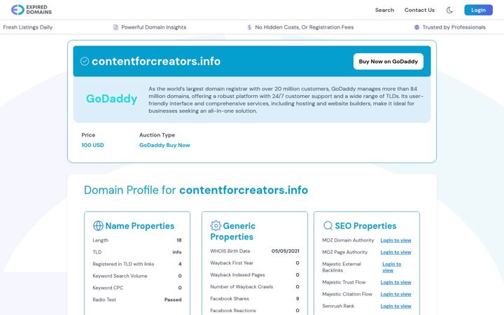 Screenshot of contentforcreators.info