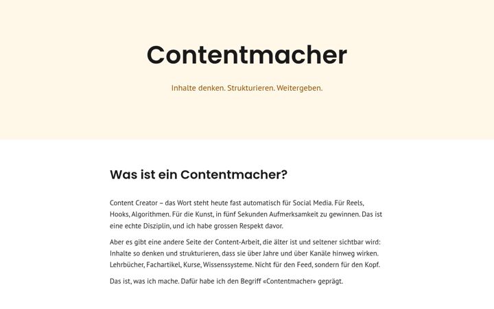 Screenshot of contentmacher.ch