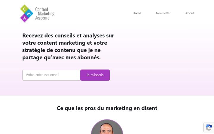 Screenshot of contentmarketingacademie.fr