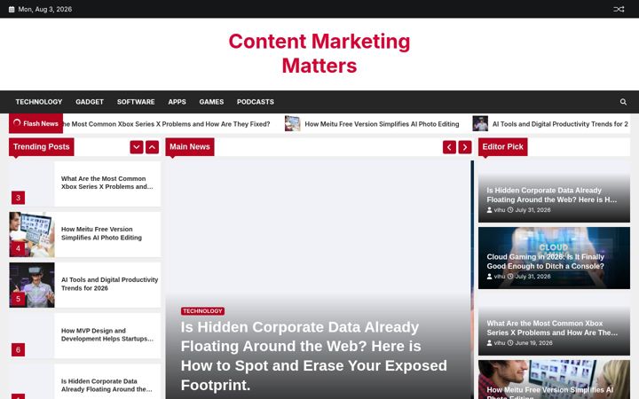 Screenshot of contentmarketingmatters.co.uk