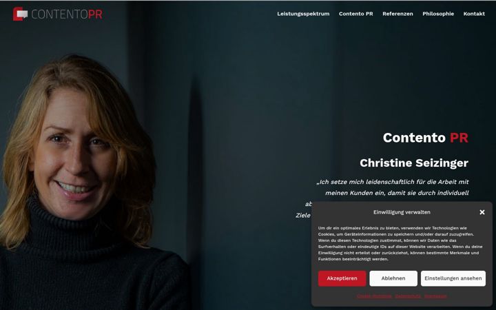 Screenshot of contento-pr.de