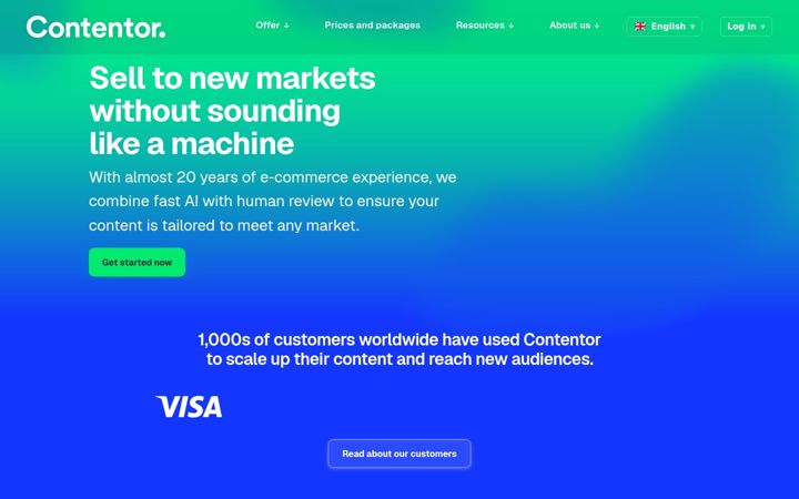 Screenshot of contentor.com
