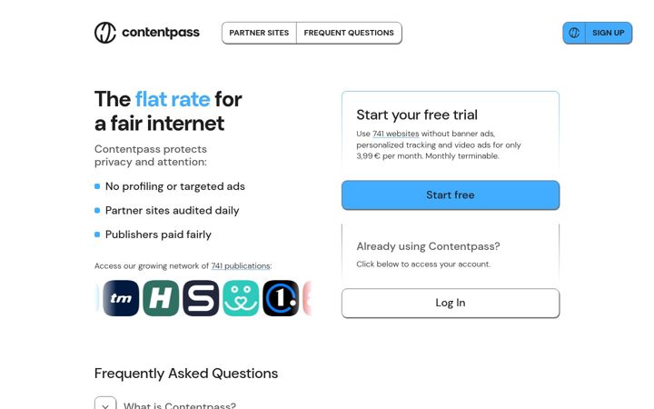 Skærmbillede af contentpass.net
