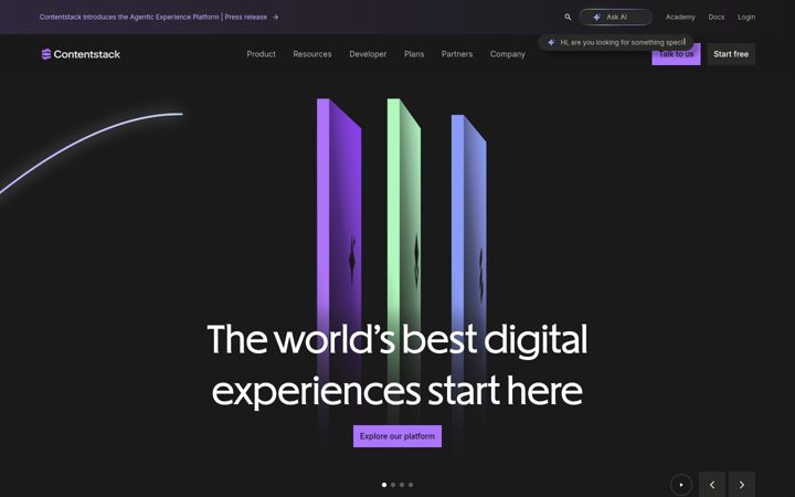 Captura de pantalla de contentstack.io