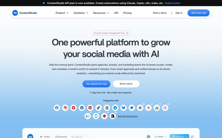 Screenshot of contentstudio.io