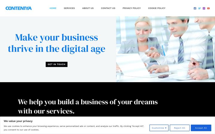 Screenshot of contentya.co.uk