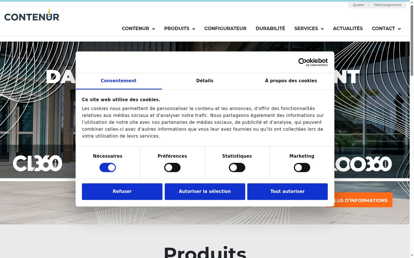 Screenshot of the consent banner shown before any interaction