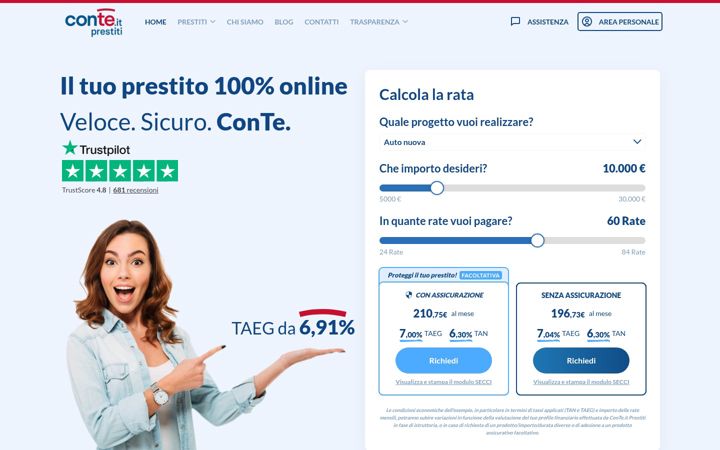 Screenshot of conteprestiti.com