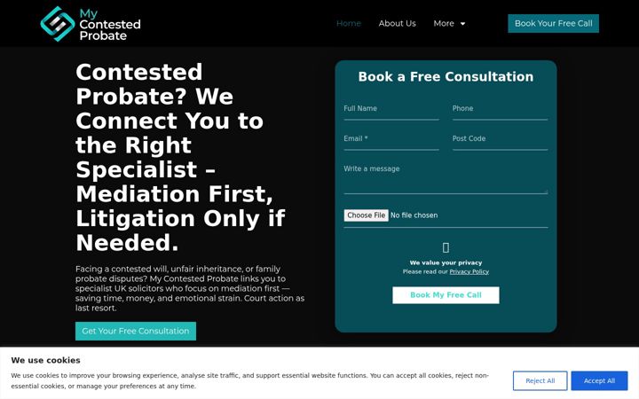 Screenshot of contestedprobateadvice.co.uk