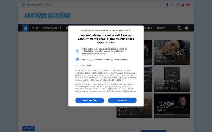 Snimka zaslona za conteudoaleatorio.com.br