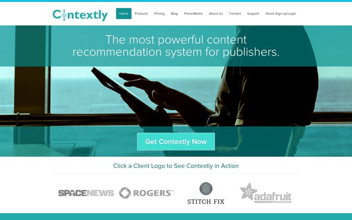 Screenshot of contextly.com