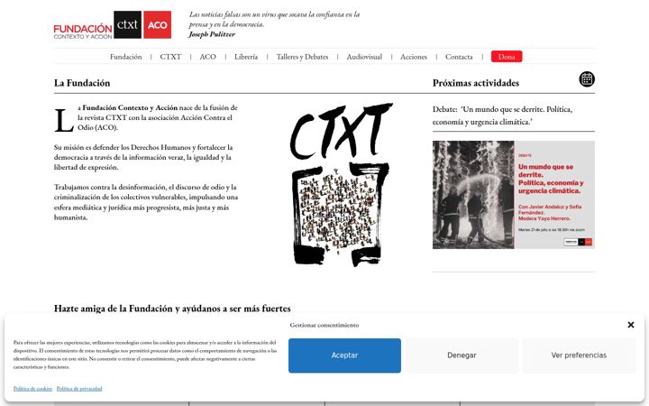 Snímek obrazovky contextoyaccion.org