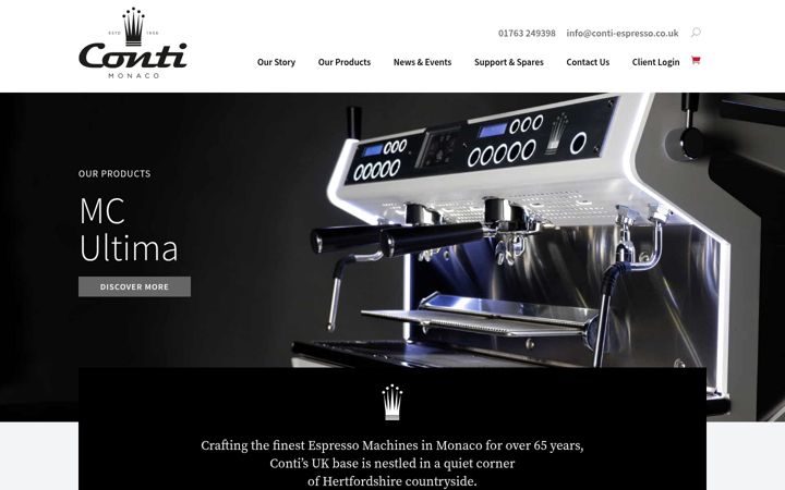 Screenshot του conti-espresso.co.uk