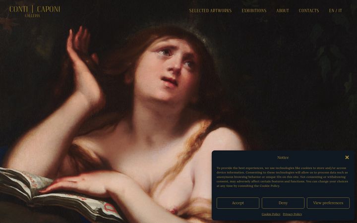 Screenshot of conticaponigalleria.com