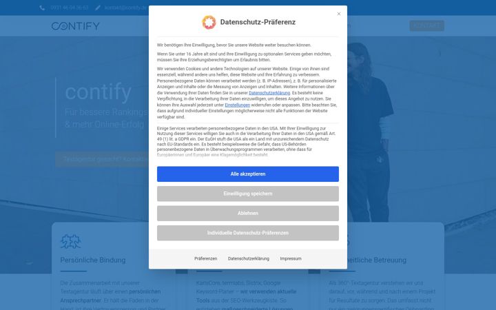 Screenshot of contify.de