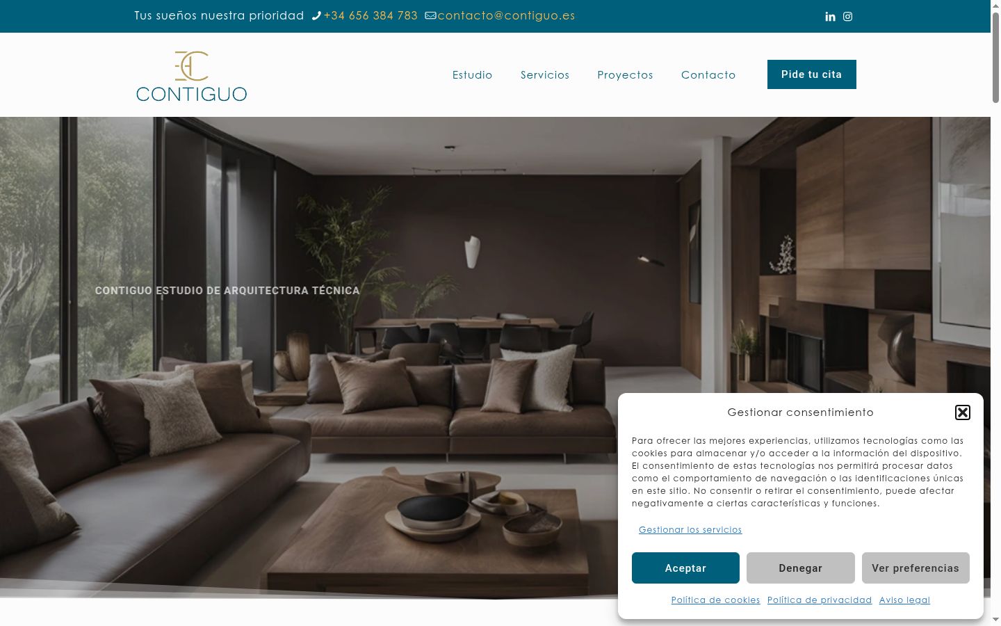 Screenshot of the consent banner shown before any interaction